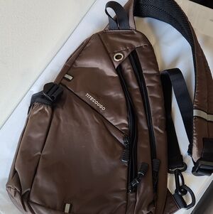TITECOUGO Sling Bag Crossbody Shoulder Outdoor Travel Hiking Backpack Brown